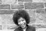 Alice Walker: Outside by church. New Haven, Conn. (AWaP 1-76-4 #76/77)