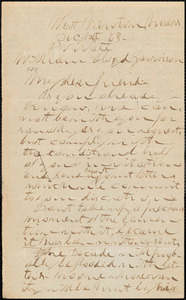 Letter from Theodore Dwight Weld, West Newton, Mass[achusetts], to William Lloyd Garrison, [18]63 Dec[ember] 1st