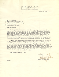 Letter from Hedwig S. Kuhn to W. E. B. Du Bois