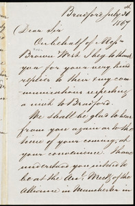 Letter from W. S. Nichols, Bradford, [England], to William Lloyd Garrison, July 31st, 1867