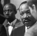 Martin Luther King, Jr., being interviewed at Tabernacle Baptist Church in Selma, Alabama.