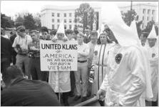 Klansmen and other observers at a Ku Klux Klan rally in Montgomery, Alabama.