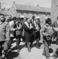 Marchers preparing to line up on Sylvan Street in downtown Selma, Alabama, before the start of the Selma to Montgomery March.