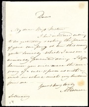 Letter to] My dear Miss Weston [manuscript