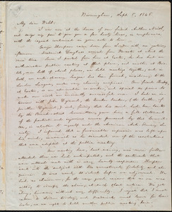 Letter from William Lloyd Garrison, Birmingham, [England], to Richard Davis Webb, Sept. 5, 1846