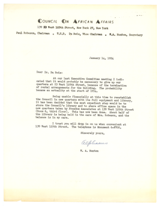 Letter from W. A. Hunton to W. E. B. Du Bois