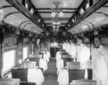 Interior view of Ex-Wp 72'6" dining car before remodeling