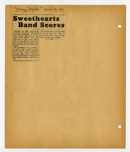 Sweethearts [sic] Band Scores, [clipping]