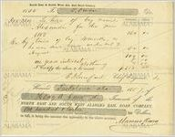 Receipt for hire of slave, North East and South West Railroad Company, Alabama, for work by T. Owen, 1857