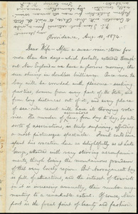 Letter from William Lloyd Garrison, Providence, [R.I.], to Helen Eliza Garrison, Aug. 10, 1874