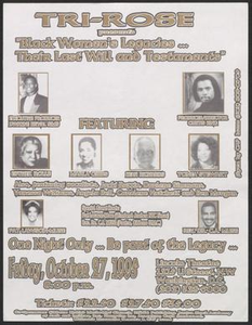 Flyer: Black Women's Legacies. . . Their Last Will and Testaments