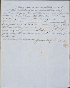 Letter from Lewis Ford, North Abington, [Massachusetts], to Samuel May, 1851 Aug[ust] 24