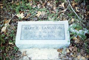 Grave of Mary E. Langston, Marshall