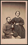 [Unidentified soldier in Union uniform with unidentified woman, probably his wife]