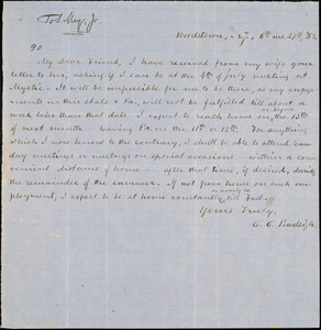 Letter from Charles Calistus Burleigh, Woodstown, N[ew] J[ersey], to Samuel May, [18]53 [June] 27th