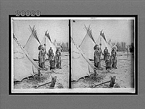 Cheyenne chief and family, descendants of America's aboriginal princes. Active no. 5923 : stereo interpositive