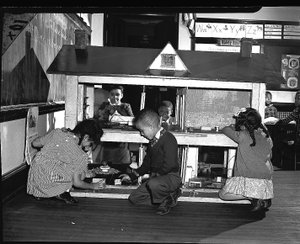 Monroe Sch. Mrs. Winters [classroom and students; from envelope; #2 of 2] [acetate film photonegative]