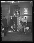 Los Angeles Times Golden Gloves team boarding a train to the Chicago Tribune tournament, 1948