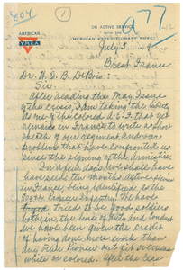 Letter from Herman V. Davis to W. E. B. Du Bois