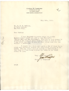 Letter from George W. Crawford to W. E. B. Du Bois