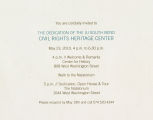 IU South Bend Civil Rights Heritage Center dedication invitation