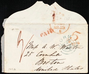 Thumbnail for Envelope from Isabel Jennings, Cork, [Ireland], to Anne Warren Weston, [Nov. 29, 1849]