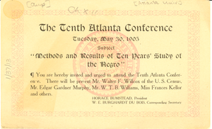 Invitation to Tenth Atlanta Conference for the Study of the Negro Problems