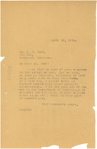 Letter from W. E. B. Du Bois to H. M. Bond