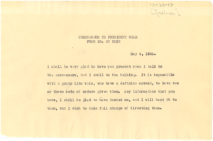 Memorandum from W. E. B. Du Bois to President Read