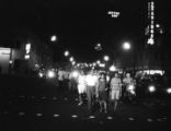 Richard Boone, Lula Williams, and others, marching down Montgomery Street in downtown Montgomery, Alabama, during a civil rights demonstration.