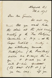 Letter to] Dear Mr. Garrison [manuscript