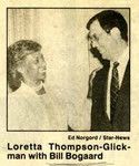 Loretta Thompson-Glickman with Bill Bogaard