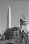 [Tipi with sign "American Indian Movement" on the grounds of the Washington Monument, Washington, D.C., during the "Longest walk"]