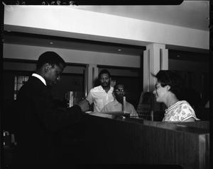 Sidney Poitier at Industrial Bank [of Washington], May 1964 [cellulose acetate photonegative]