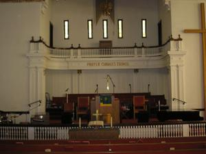 Photograph of Pulpit in St. James Methodist Church