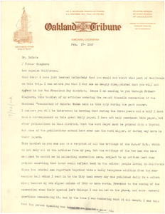 Letter from Delilah L. Beasley to W. E. B. Du Bois