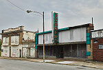 The abandoned short block of buildings in downtown Chester, Pennsylvania, a close-in Philadelphia suburb that, incorporated in 1682, is the oldest city in the commonwealth, as Pennsylvania and Virginia call their states. Once a manufacturing and shipbuilding titan, Chester fell upon hard times in the 20th Century after waves of southern African-Americans moved to town in search of jobs, touching off racial unrest and massive "white flight" to fancier suburbs