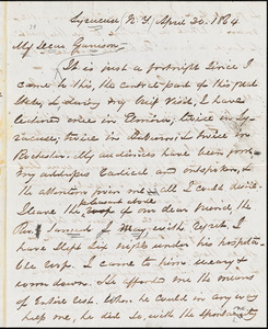 Letter from George Thompson, Syracuse, N[ew] Y[ork], to William Lloyd Garrison, 1864 April 30