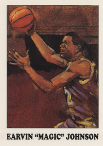 AIDS Awareness Card of Earvin "Magic" Johnson]. [color trading card