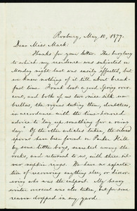 Letter from William Lloyd Garrison, Roxbury, [Mass.], to Isabella Mack Hinckley, May 10, 1877