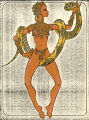 Costume design drawing, showgirl with snake, Las Vegas, June 5, 1980