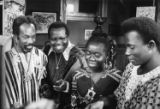 "Three visitors from West Africa visit the Museum of Afro-American Culture"