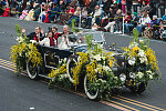 Pasadena mayor Bill Bogaard and his family pass by in the 124th Rose Parade in Pasadena, California