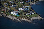 An October 2017 aerial view of one of many jagged, raggy protrusions into the Atlantic Ocean along Cape Elizabeth, Maine