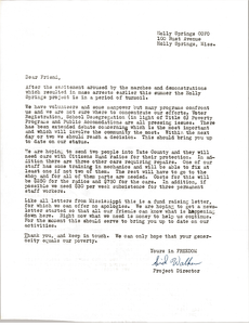 Letter from Sid Walker to Gloria Xifaras Clark