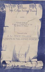 Tennessee State College Summer Theatre Presents "Nine Girls", 1944