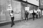 Black Aerospace Workers picketing the office of Congressman Gus Hawkins, Los Angeles, ca. 1987