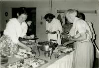 YWCA Board and Staff Christmas Party 1983, Kathy Mills and Ms. Lucille Burton