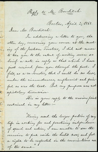 Letter from William Lloyd Garrison, Boston, [Mass.], to William Ingersoll Bowditch, April 2, 1868