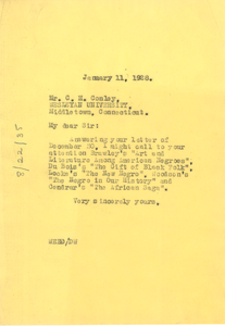 Letter from W. E. B. Du Bois to C. H. Conley